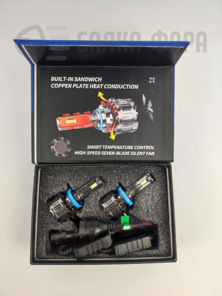 Лампы светодиодые Q15, H11, 9-24v, 6000lm, к-кт 2 шт.