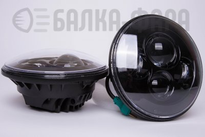 Комплект (2 шт.) светодиодных фар головного света, 70 Ватт, черные